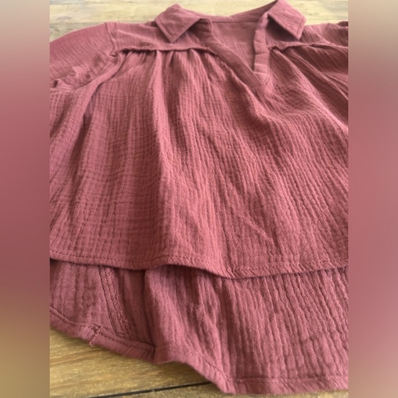 DARK MAUVE RUST COLOR BOHO TOP - Picture 8 of 10